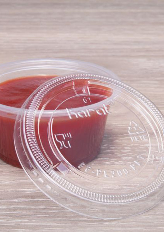 1oz-2oz Squat PET Plastic Portion Cup Lids